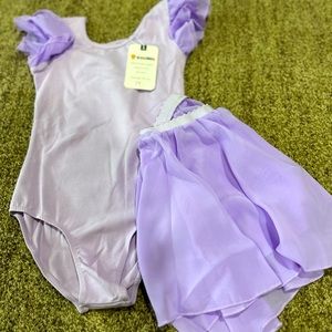 NWT Sisidolls Ballet Leotard Combo Removable Dance Skirt